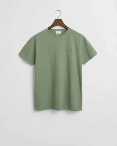  GANT Erkek Yeşil Slim Fit Bisiklet Yaka T-Shirt