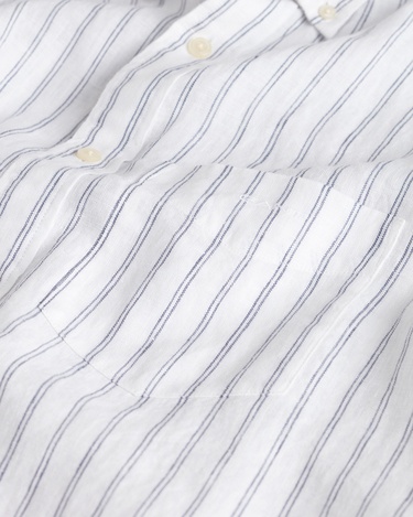  GANT Erkek Beyaz Regular Fit Düğmeli Yaka Çizgili Gömlek