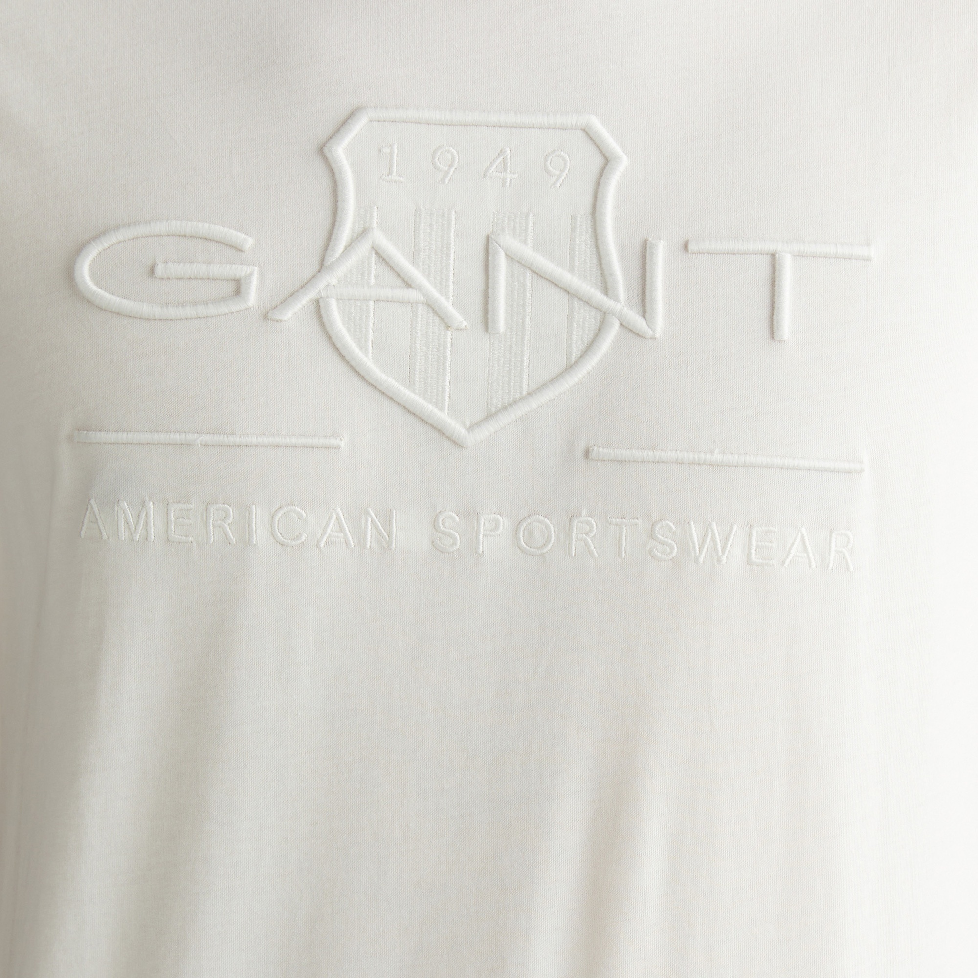 GANT Erkek Beyaz Regular Fit Bisiklet Yaka Logolu Logolu T-Shirt