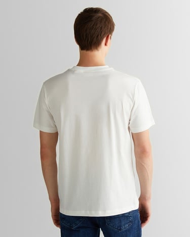  GANT Erkek Beyaz Regular Fit Bisiklet Yaka Logolu Logolu T-Shirt