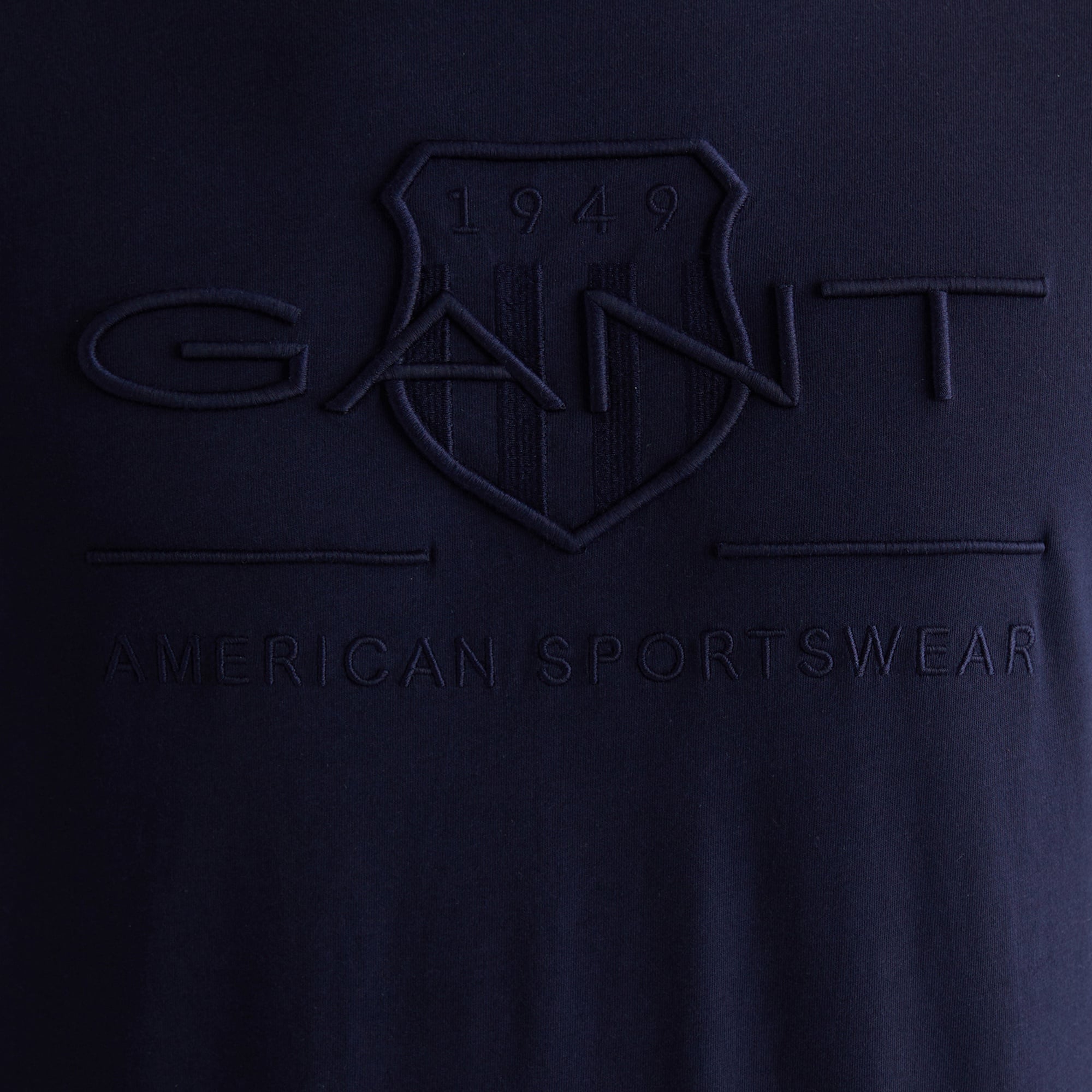 GANT Erkek Lacivert Regular Fit Bisiklet Yaka Logolu T-Shirt