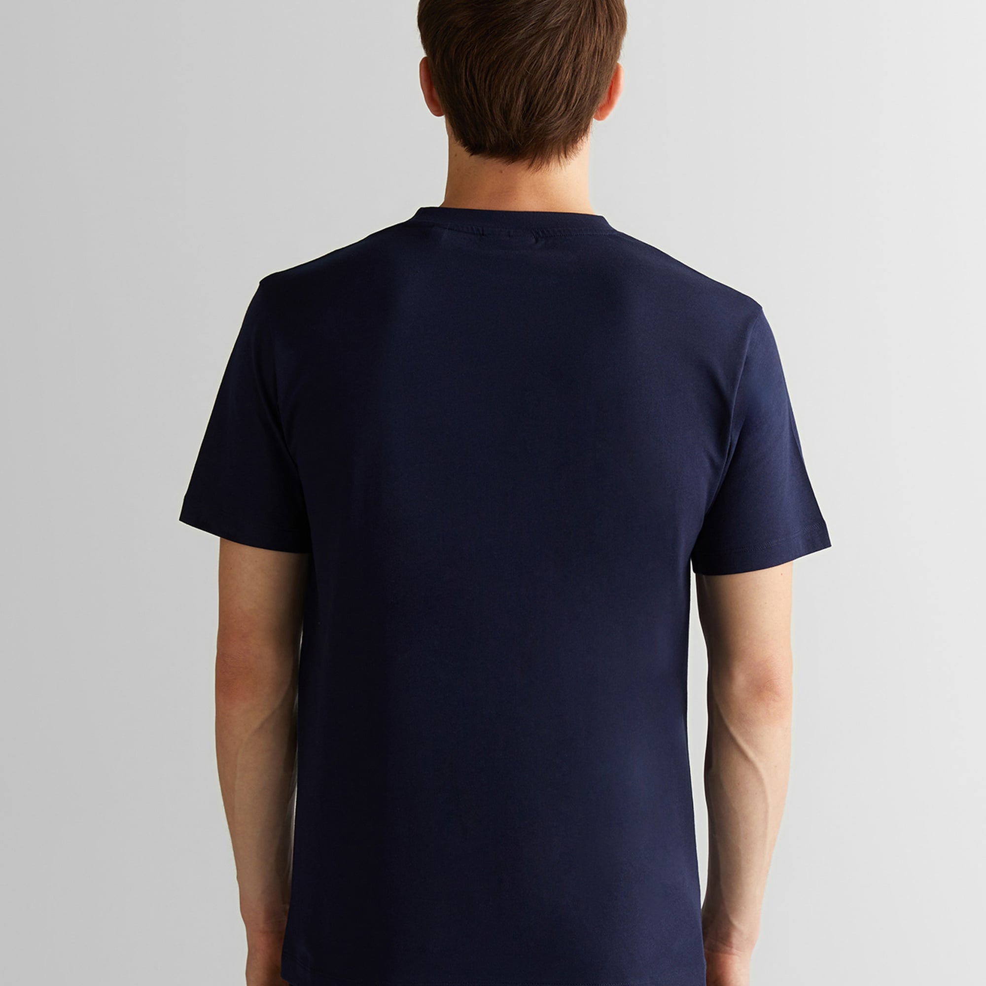 GANT Erkek Lacivert Regular Fit Bisiklet Yaka Logolu T-Shirt