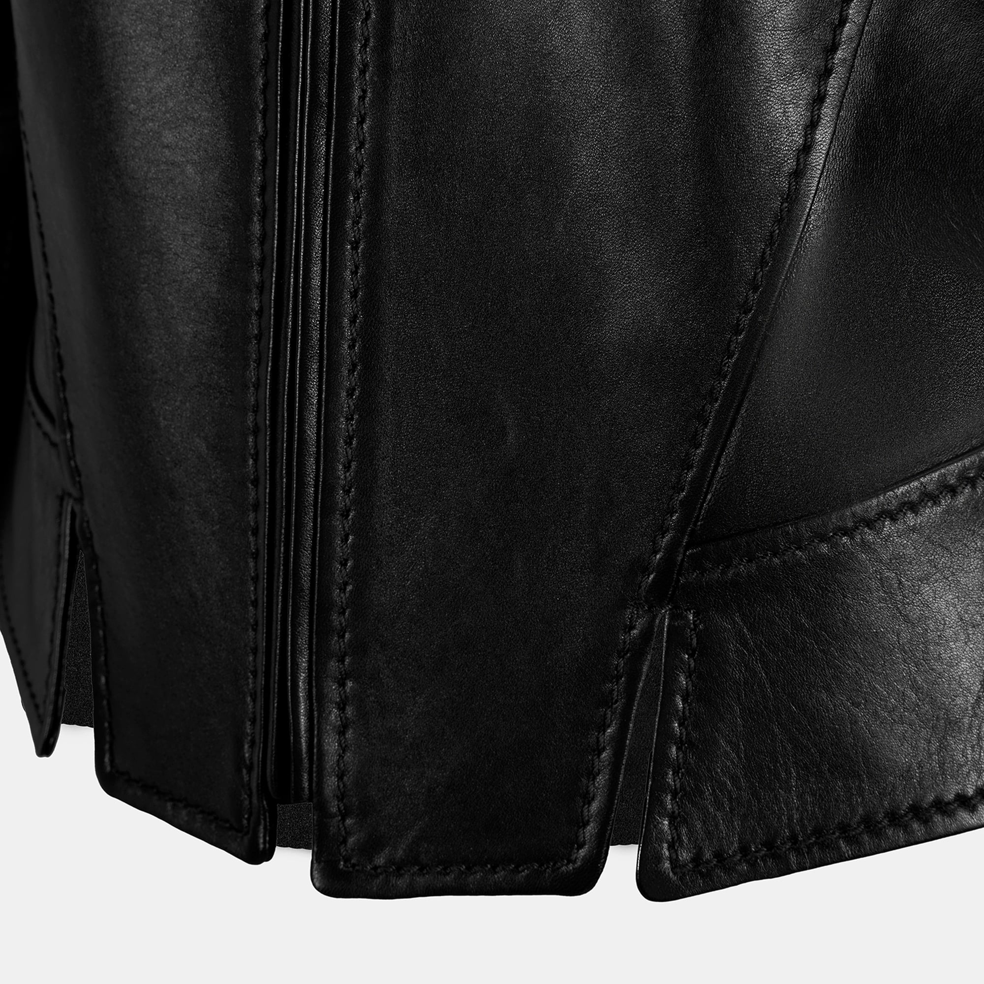 Kadın Siyah Deri Biker Ceket