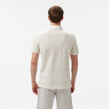  Tommy Hilfiger Mercerised Pique Erkek Krem Polo Yaka T-Shirt