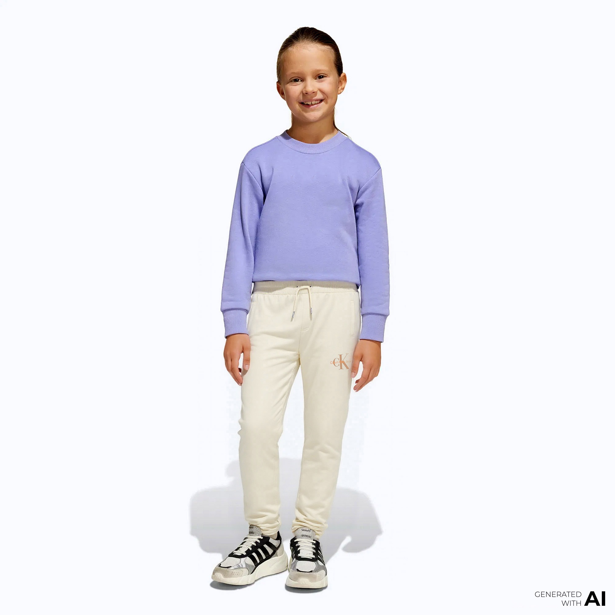 Calvin Klein Monogram Logo Çocuk Bej Eşofman Altı