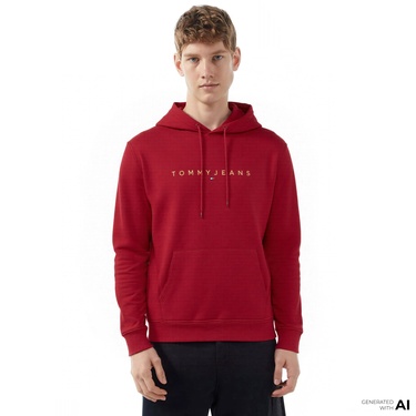  Tommy Jeans Erkek Kırmızı Sweatshirt