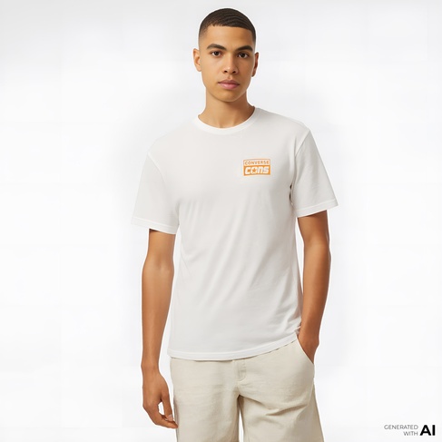  Converse Grafik Baskılı Erkek Beyaz T-Shirt