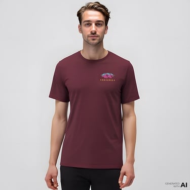  Converse Erkek Grafik Baskılı Bordo T-Shirt