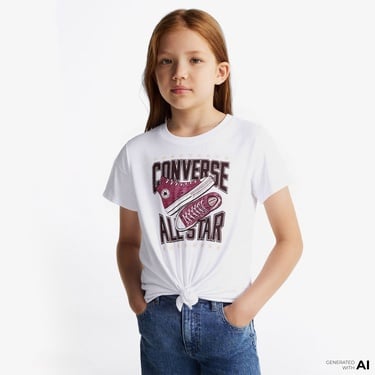  Converse Tıe Front Çocuk Beyaz T-Shirt