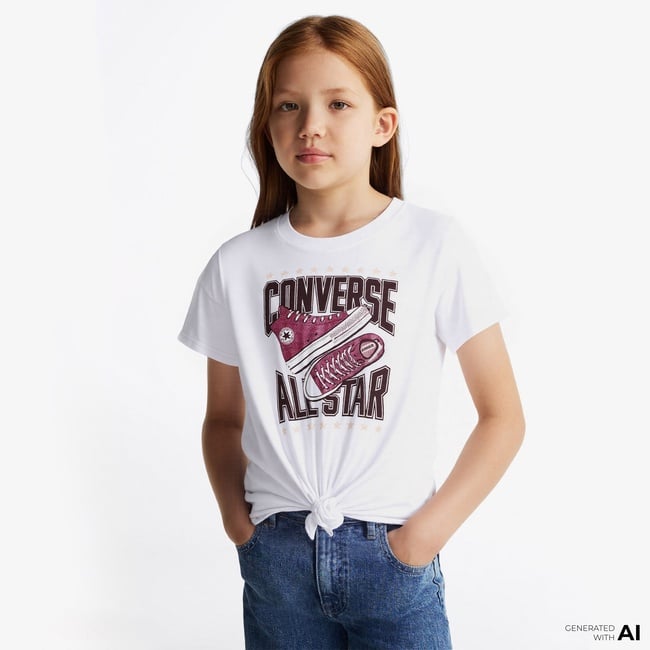  Converse Tıe Front Çocuk Beyaz T-Shirt