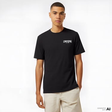  Converse Erkek Baskılı Siyah T-Shirt