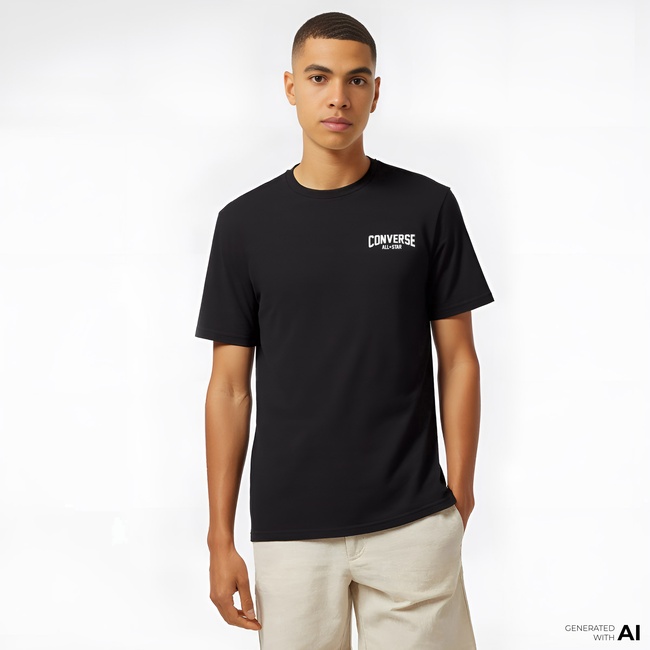  Converse Erkek Baskılı Siyah T-Shirt