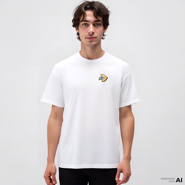 Converse Kadın Oversized Fit Grafik Baskılı Beyaz T-Shirt