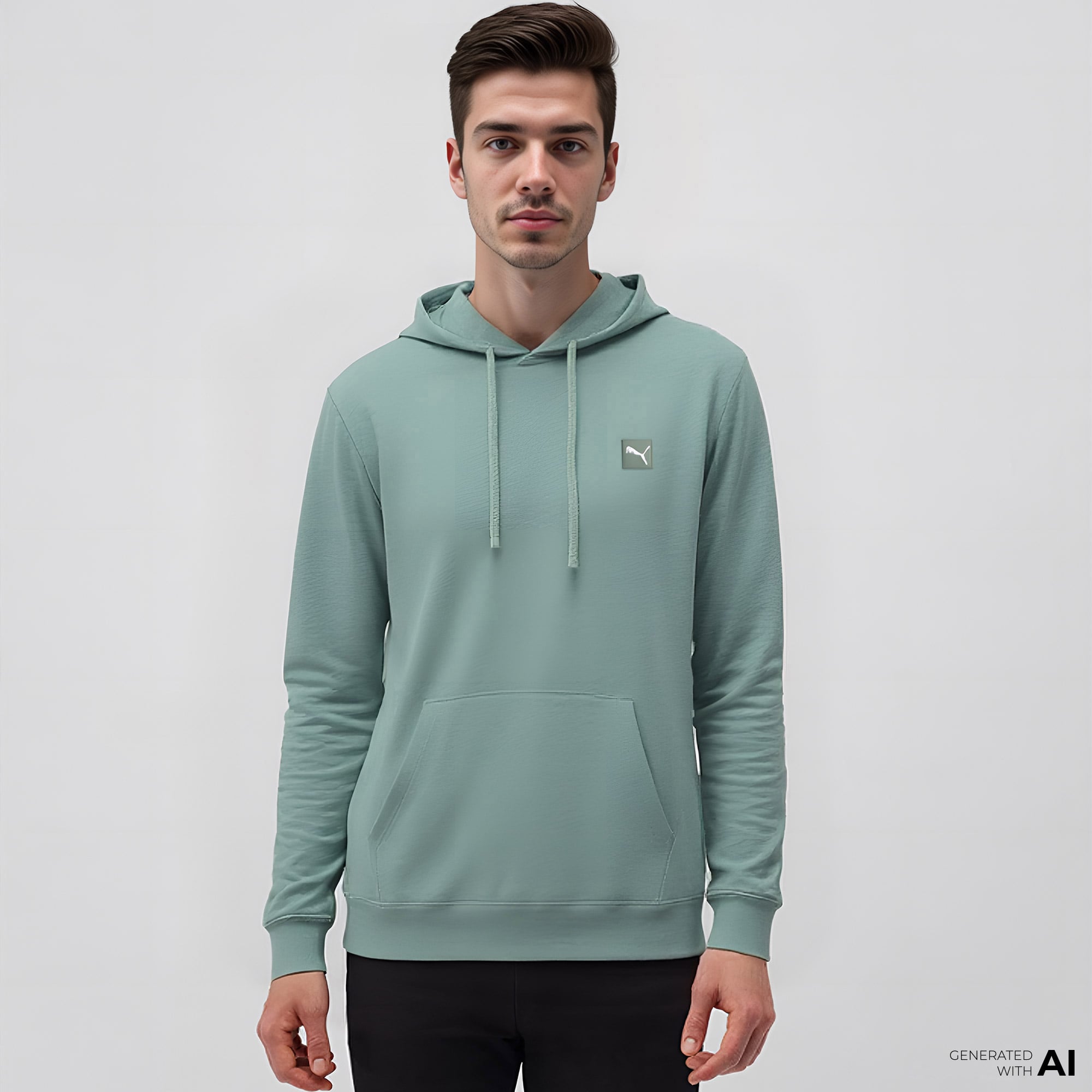  Puma Ess Elevated Tr Erkek Yeşil Sweatshirt