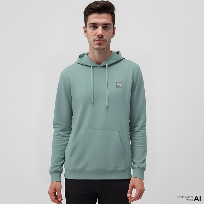  Puma Ess Elevated Tr Erkek Yeşil Sweatshirt