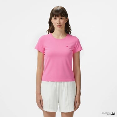  Converse Slim Fit Kadın Pembe T-Shirt
