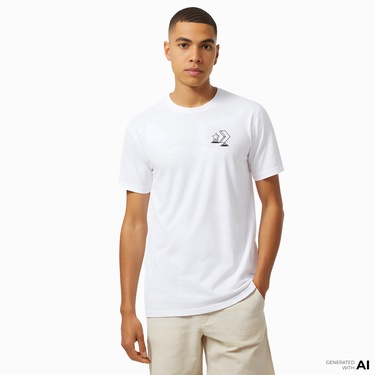  Converse Erkek Grafik Baskılı Beyaz T-Shirt