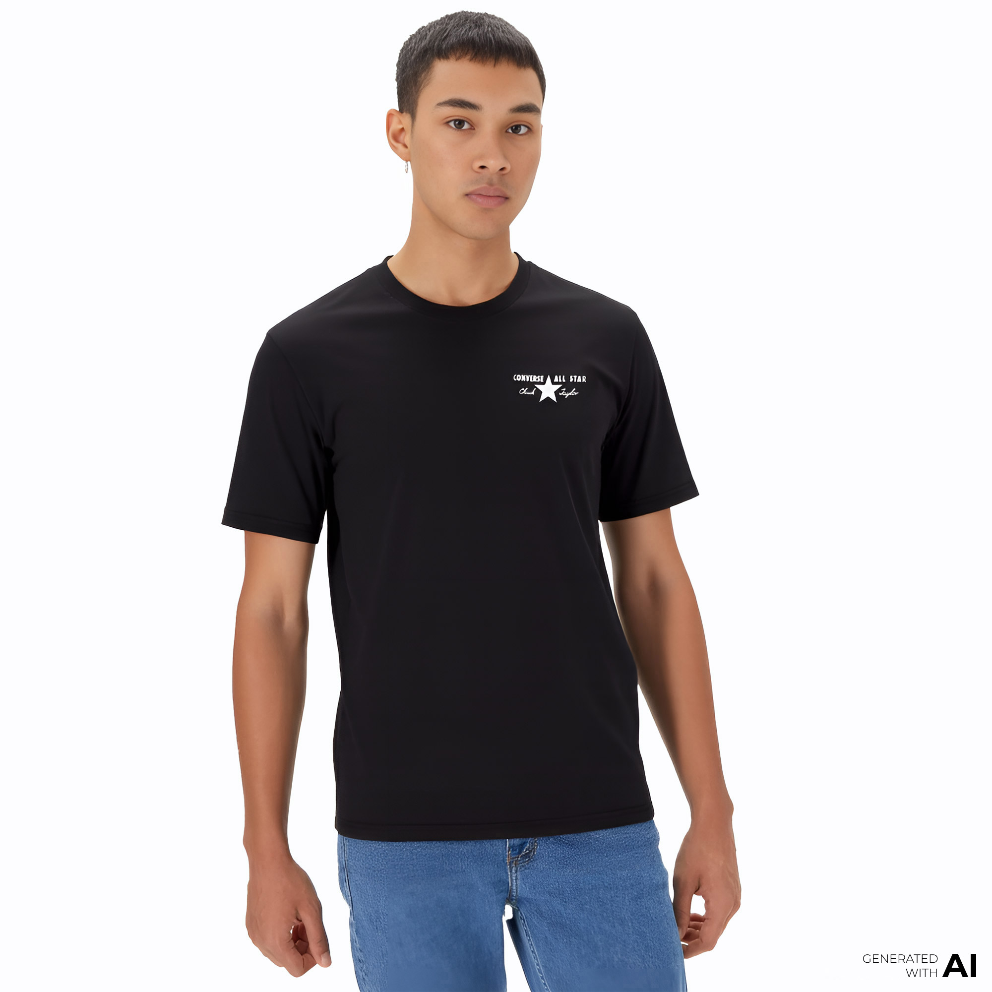  Converse Erkek Grafik Baskılı Siyah T-Shirt