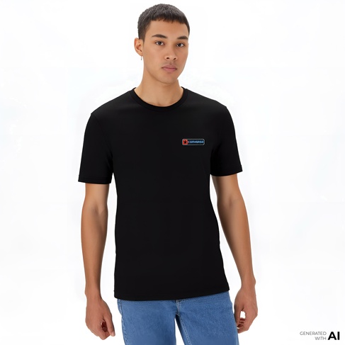  Converse Erkek Grafik Baskılı Siyah T-Shirt