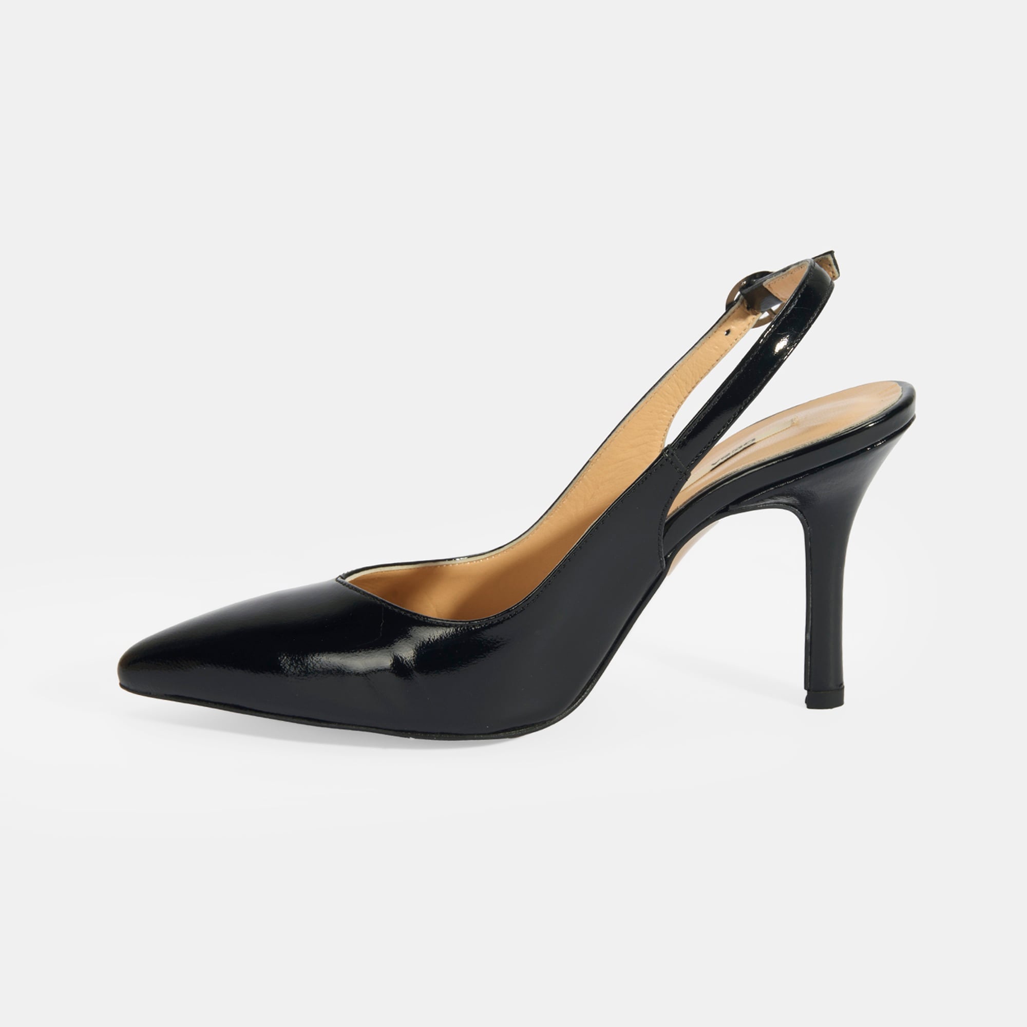 Kadın Siyah Rugan Topuklu Ayakkabı