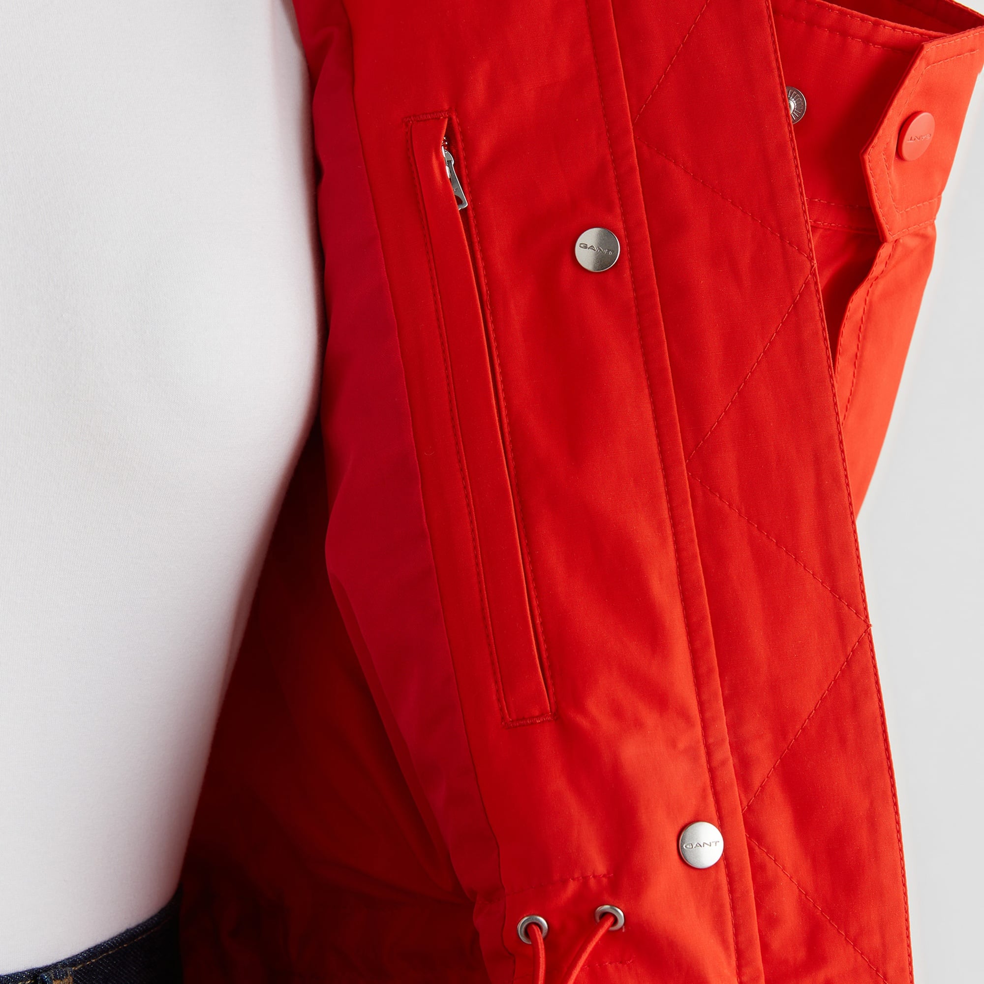 GANT Kadın Turuncu Relaxed Fit Kapüşonlu Yağmurluk