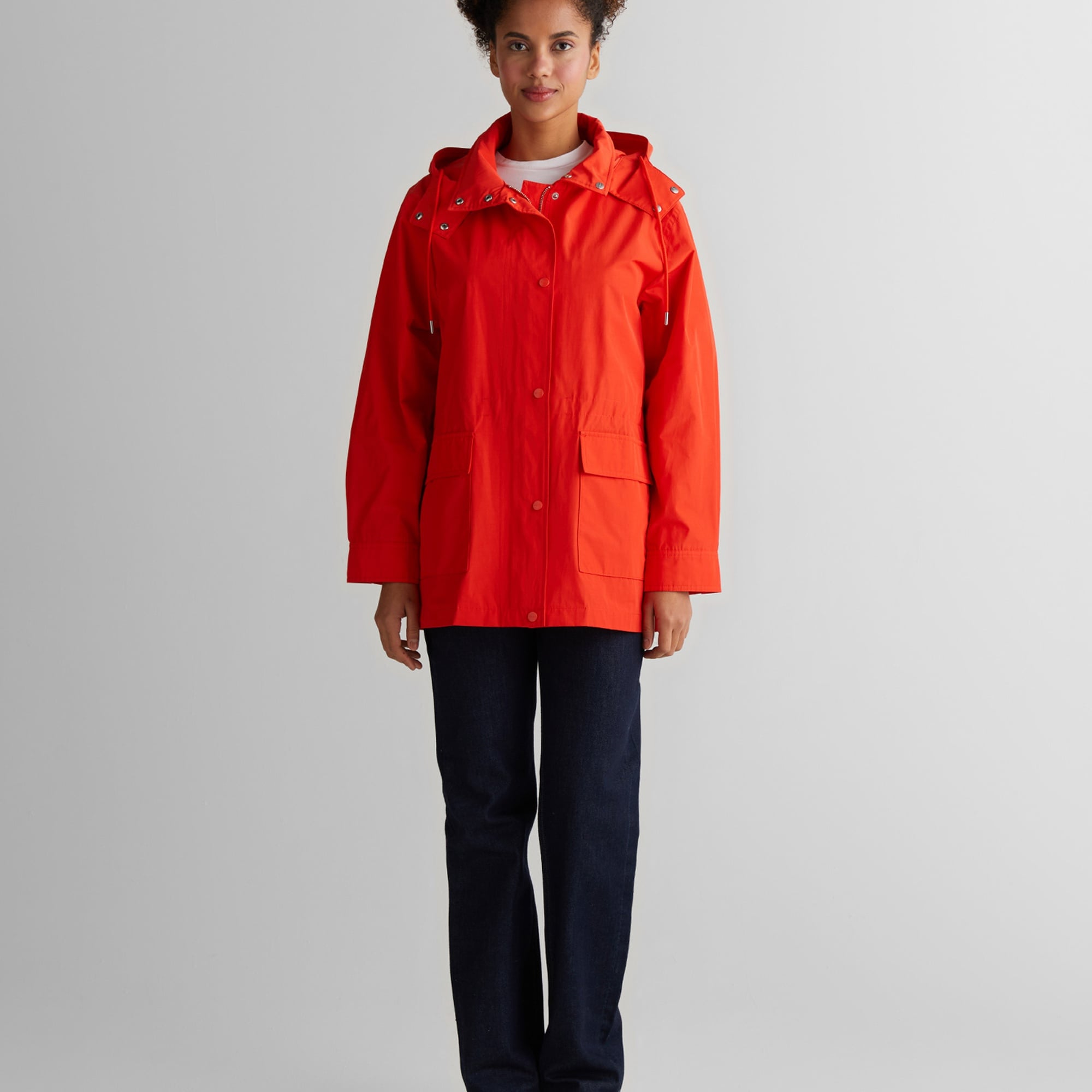 GANT Kadın Turuncu Relaxed Fit Kapüşonlu Yağmurluk