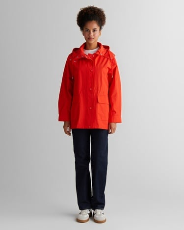  GANT Kadın Turuncu Relaxed Fit Kapüşonlu Yağmurluk