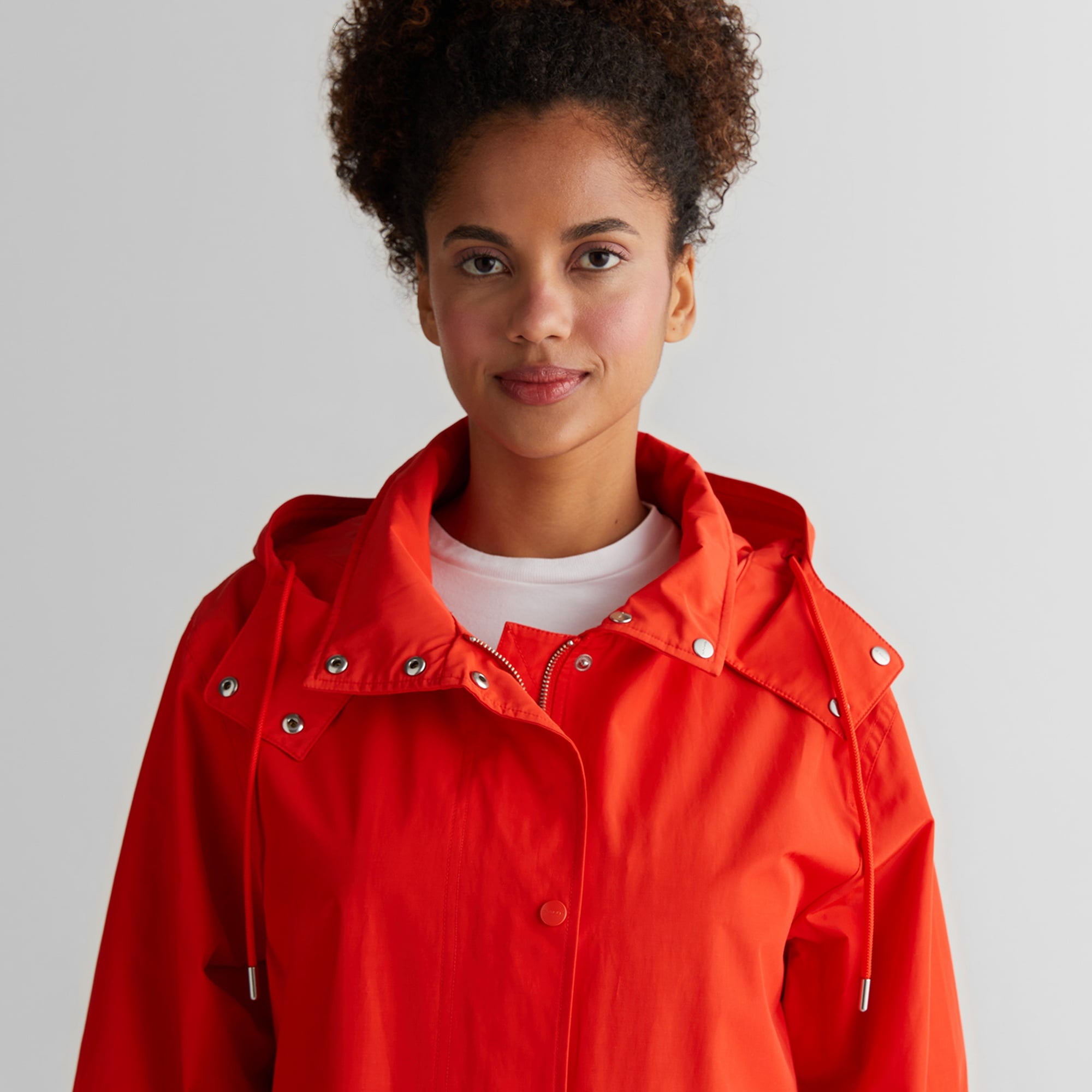 GANT Kadın Turuncu Relaxed Fit Kapüşonlu Yağmurluk