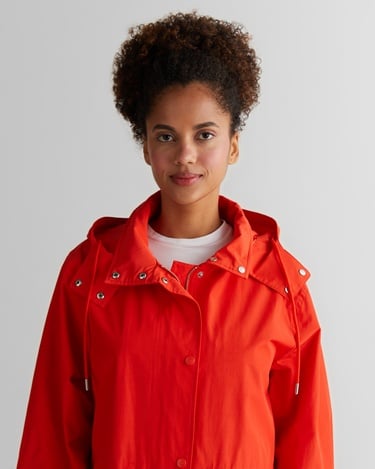  GANT Kadın Turuncu Relaxed Fit Kapüşonlu Yağmurluk