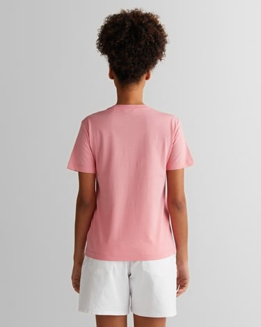 GANT Kadın Pembe Regular Fit Bisiklet Yaka T-Shirt