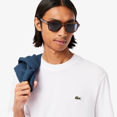  Lacoste Erkek Classic Fit Bisiklet Yaka Beyaz T-Shirt