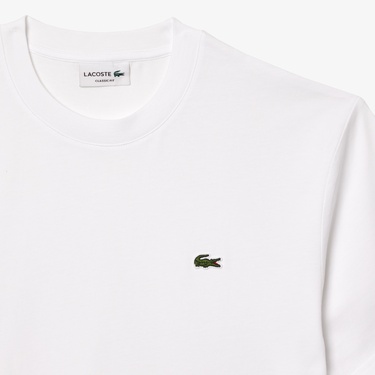  Lacoste Erkek Classic Fit Bisiklet Yaka Beyaz T-Shirt