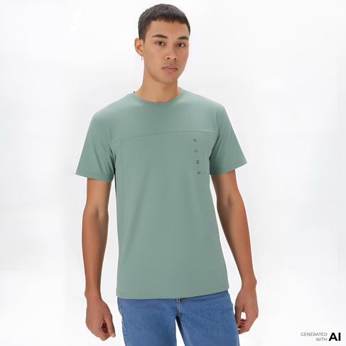  Puma Tad Tech Triblend Erkek Yeşil Antrenman T-Shirt