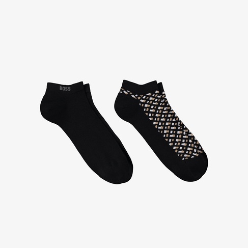  Boss 2'li Monogram Erkek Siyah Çorap