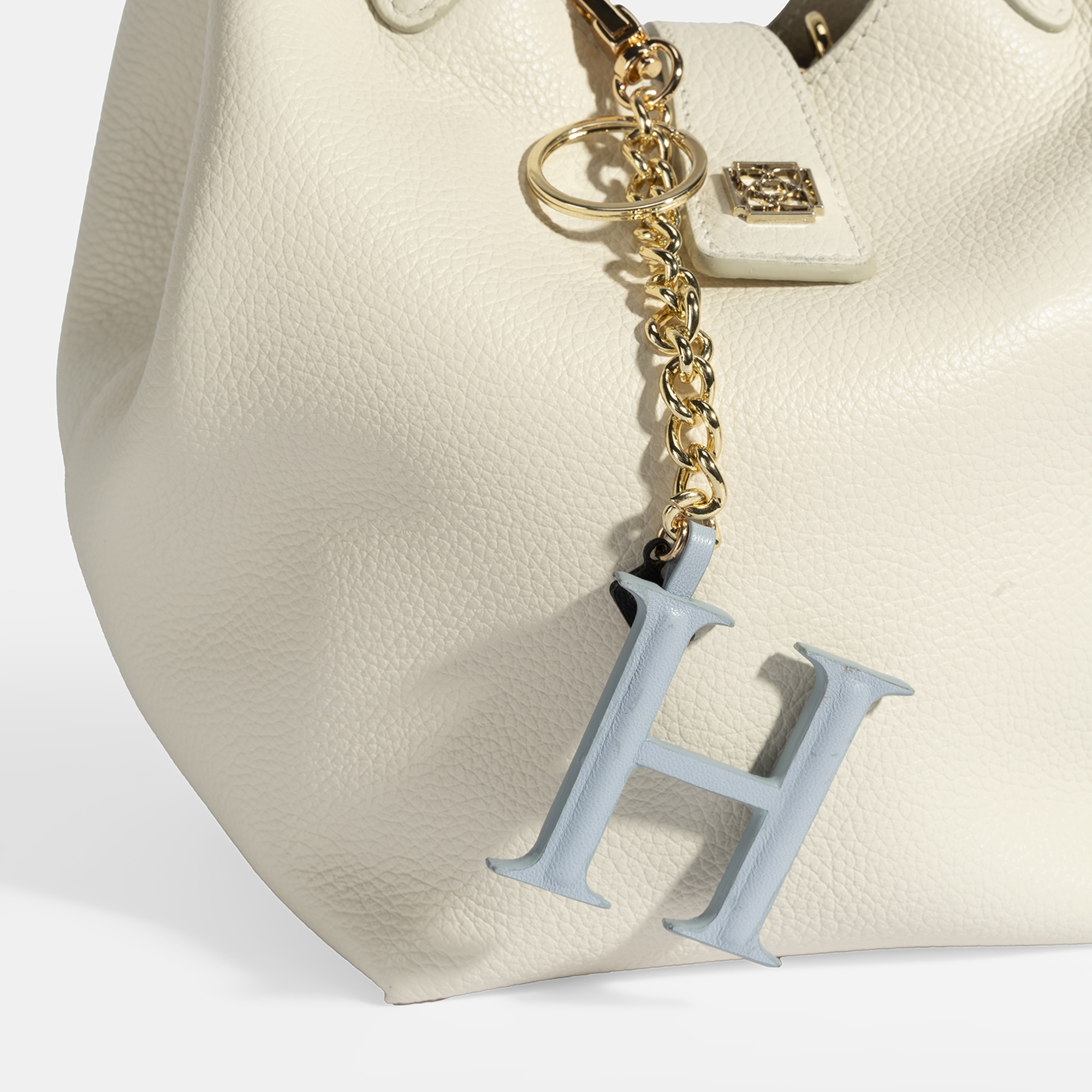 Mavi H Harfi Deri Anahtarlık