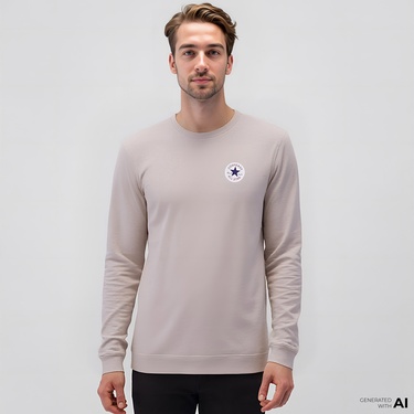  Converse Go-To Unisex Bej Sweatshirt