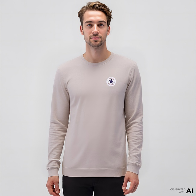  Converse Go-To Unisex Bej Sweatshirt