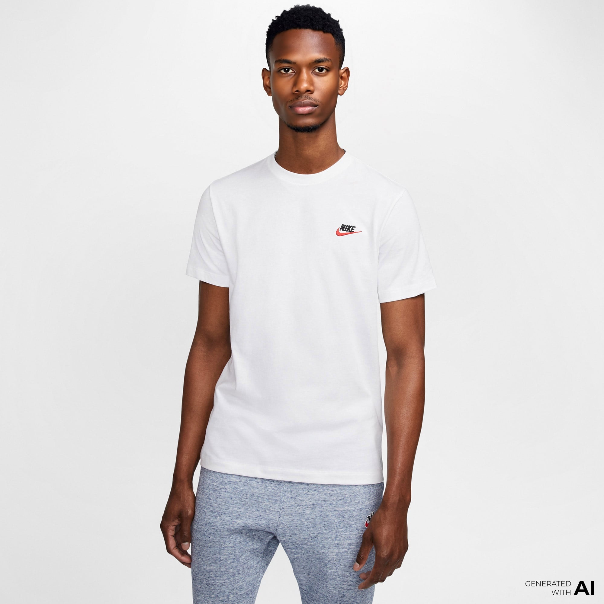 Nike Sportswear Club Erkek Beyaz T-Shirt