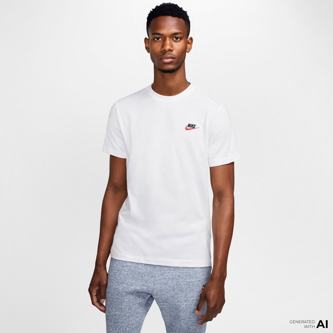  Nike Sportswear Club Erkek Beyaz T-Shirt