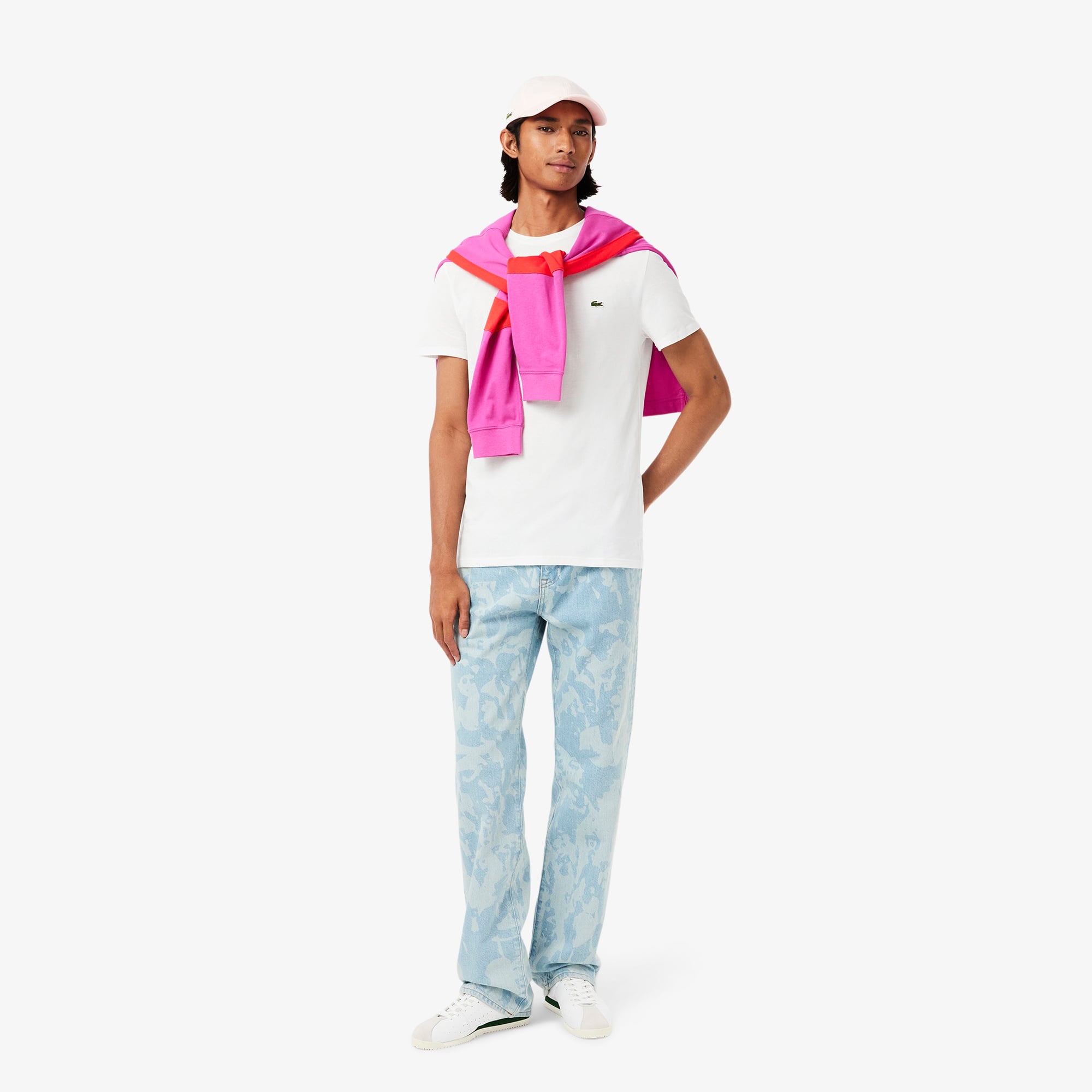 Lacoste Erkek Regular Fit Bisiklet Yaka Beyaz T-Shirt