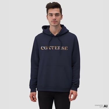  Converse Camo Desenli Erkek Lacivert Hoodie