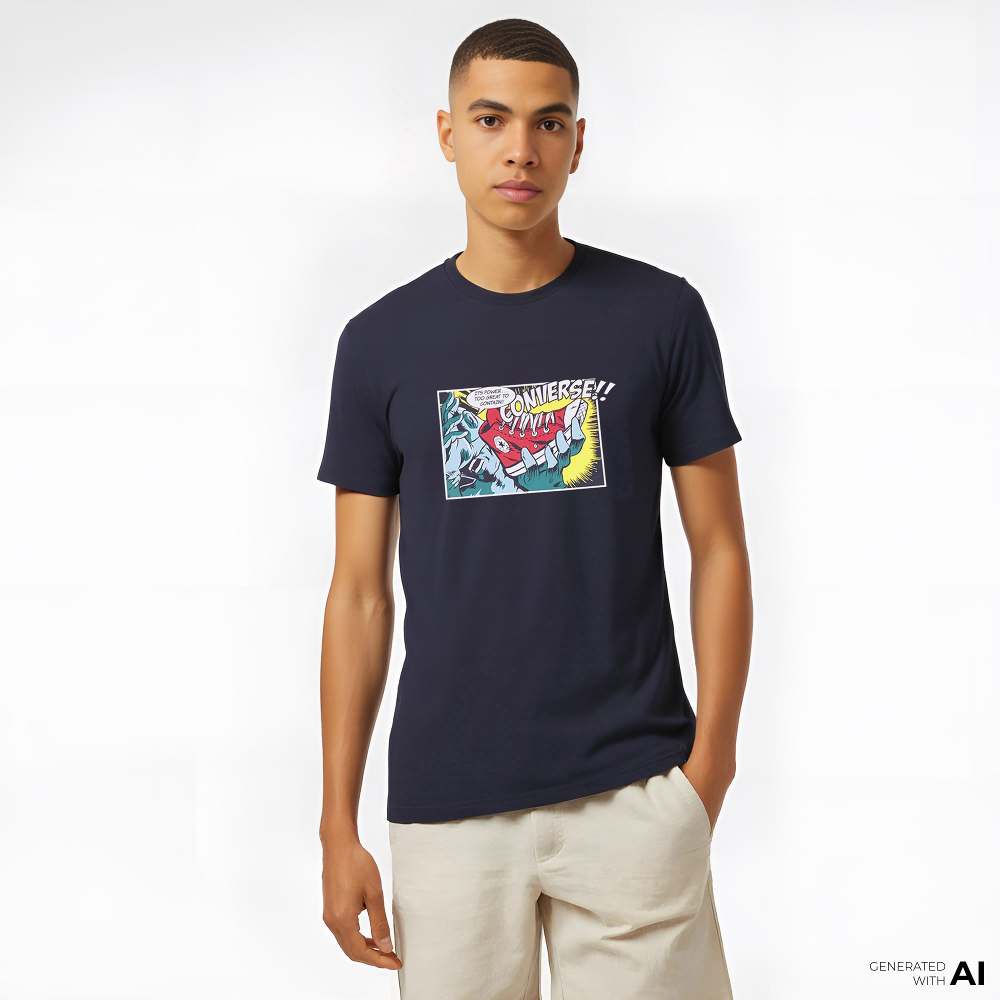 Converse Comic Erkek Siyah T-Shirt