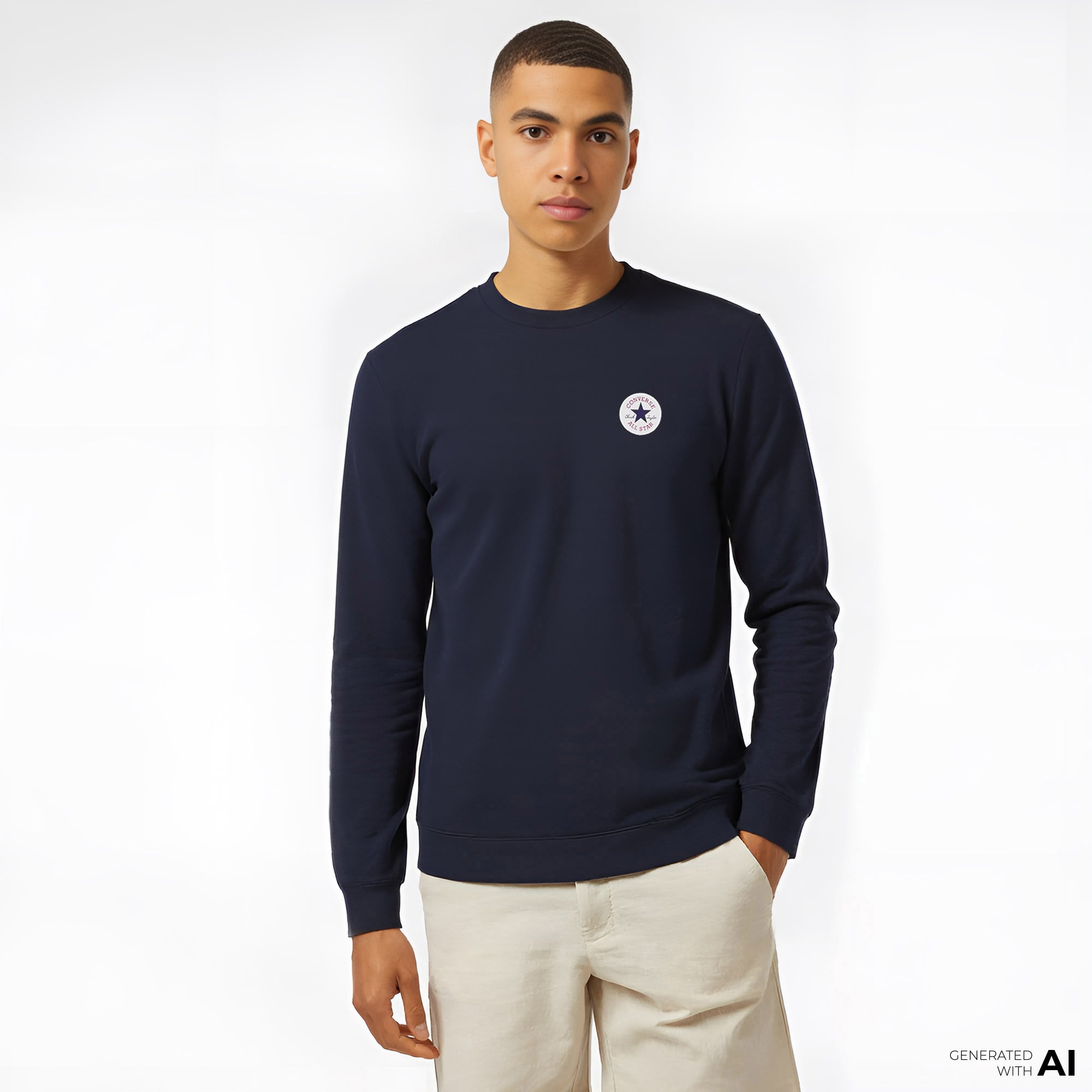  Converse Go-To Unisex Lacivert Sweatshirt