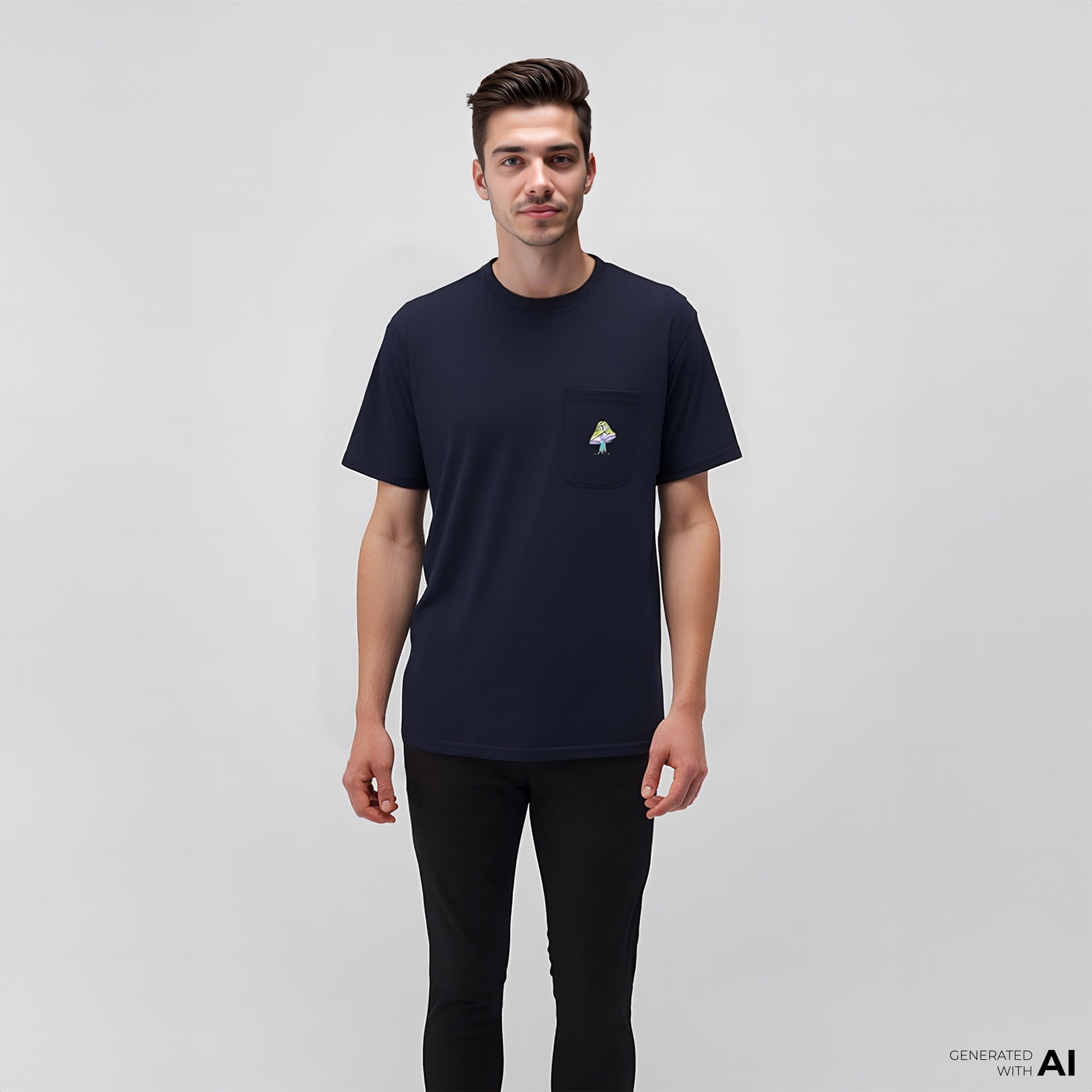 Converse Mushroom Oversized Fit Erkek Lacivert T-Shirt