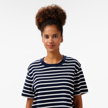  Tommy Hilfiger Relax Modern Cody Kadın Mavi T-Shirt