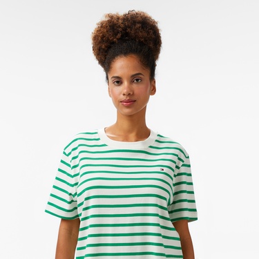  Tommy Hilfiger Relax Modern Cody Kadın Yeşil T-Shirt