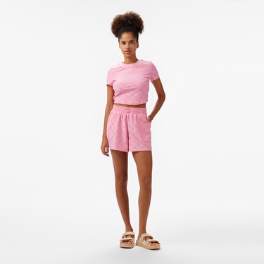  Guess Peony Jacquard Knit Recy Poly-Cotton Jacq Sponge Kadın Renkli T-Shirt