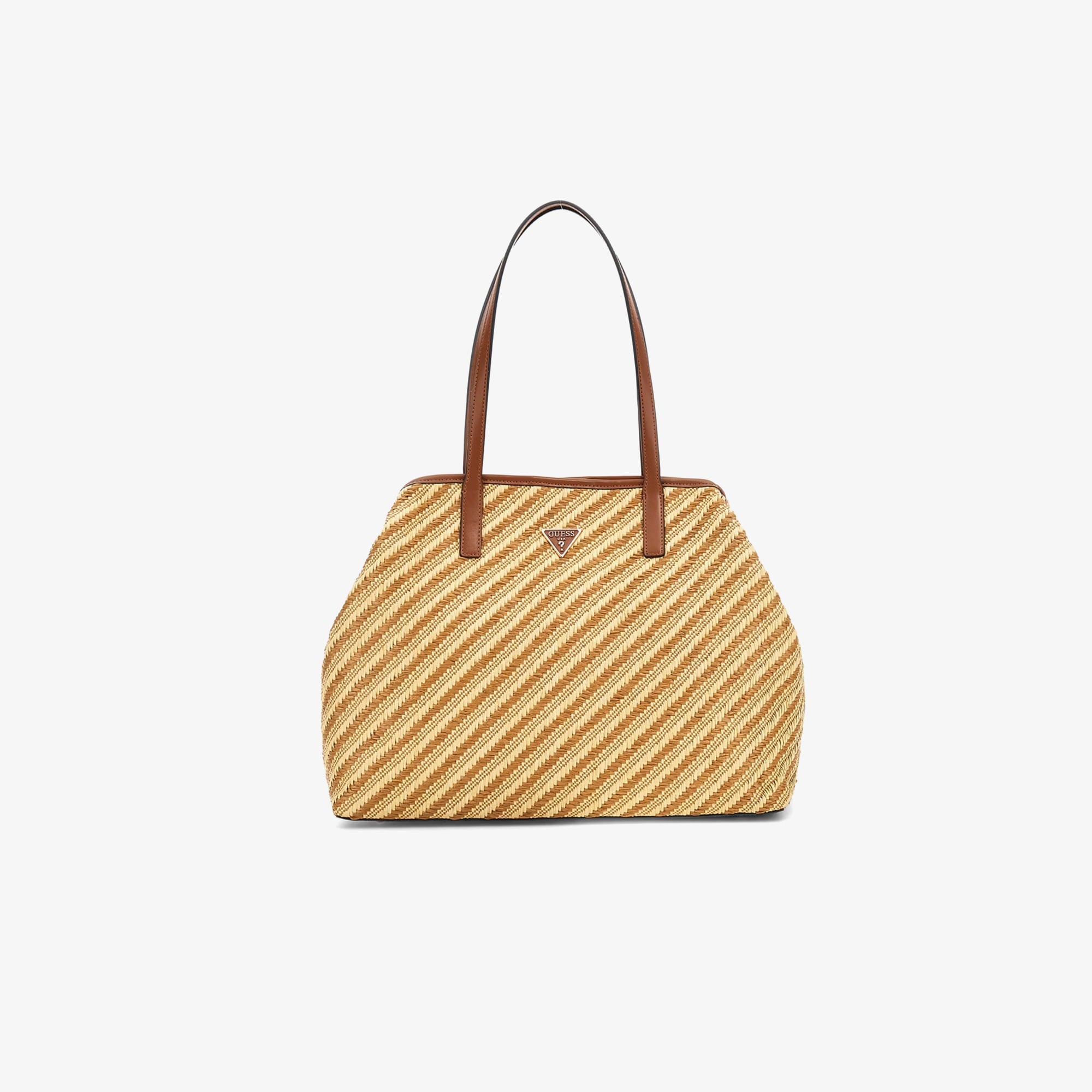 Guess Vikky Raffia Large Tote Kadın Bej Omuz Çantası