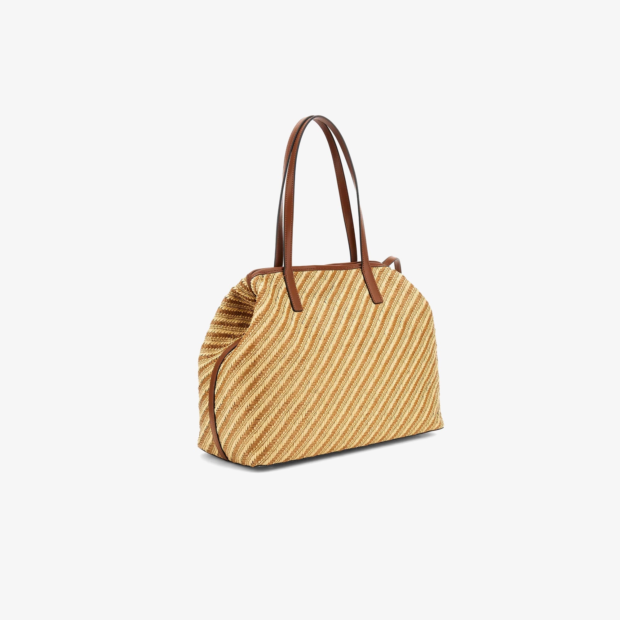 Guess Vikky Raffia Large Tote Kadın Bej Omuz Çantası
