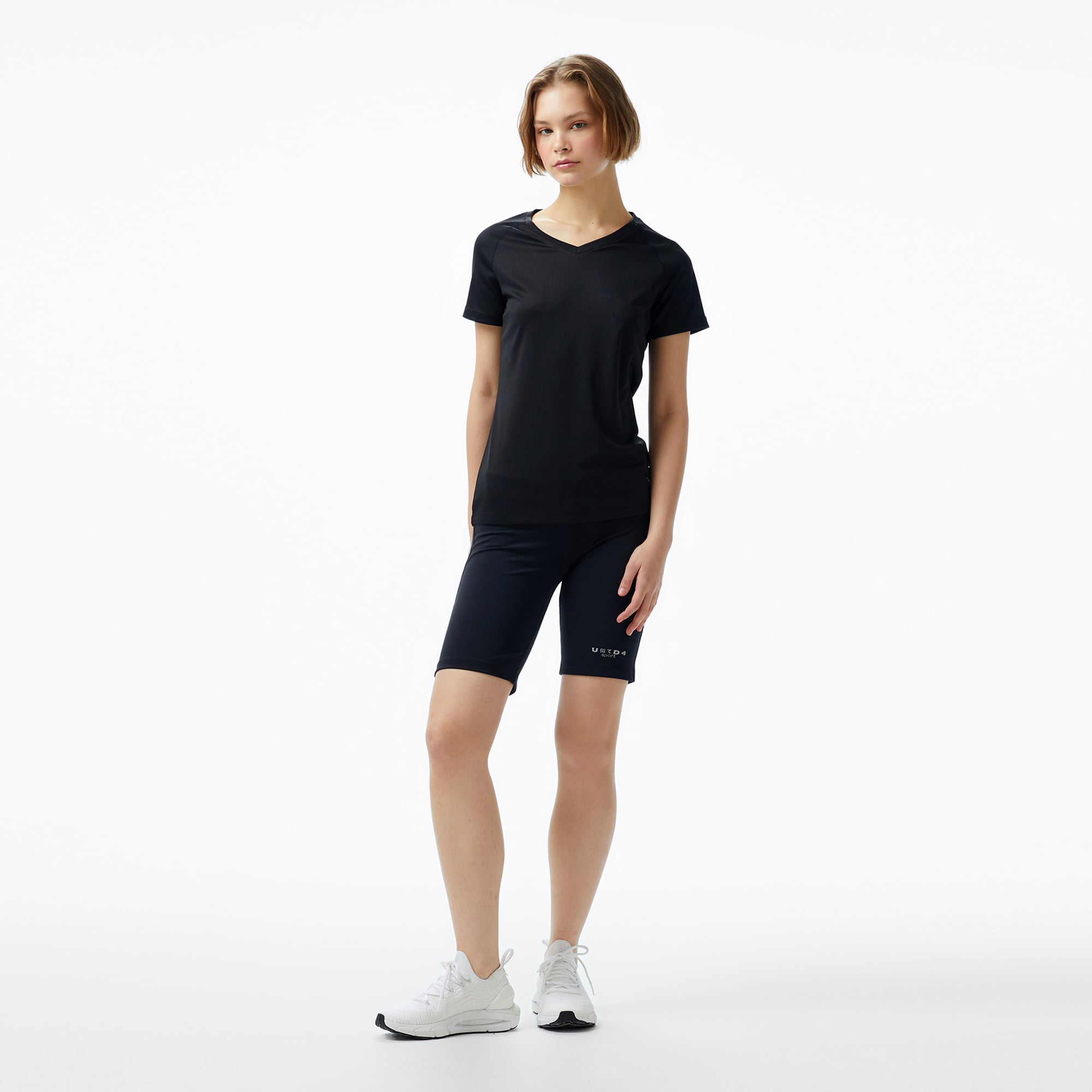  UNITED4 Sport Kadın Siyah Kısa Antrenman Taytı